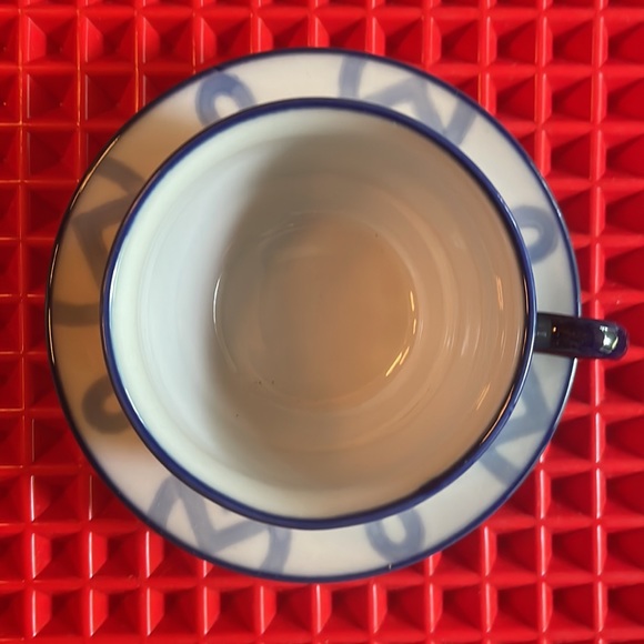 BOMBAY co. TWO TONE BLUE & WHITE TEACUP AND SAUCER - Picture 7 of 11